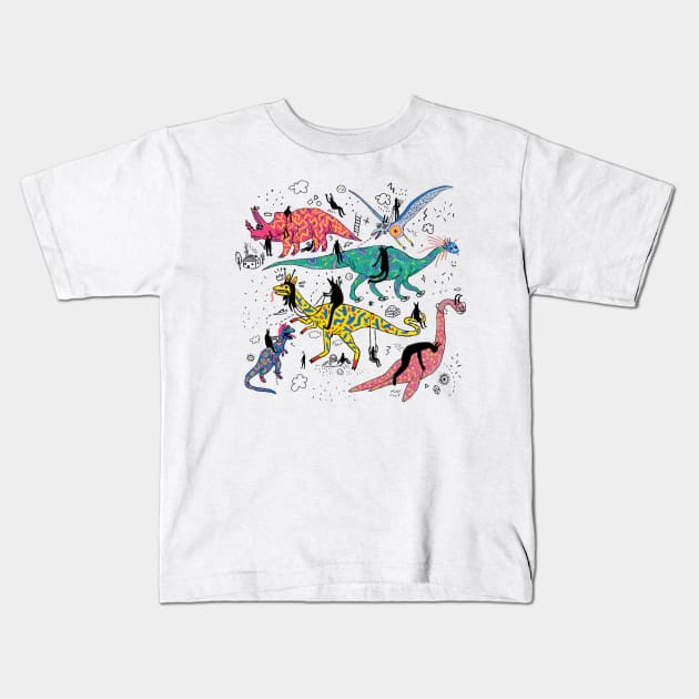 dinosaur Kids T-Shirt by Axstonee